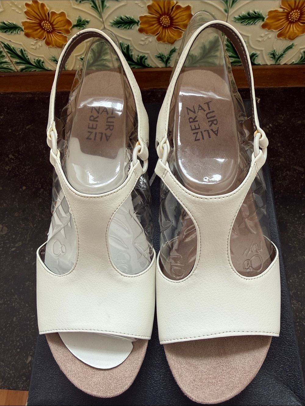 Naturalizer White Slingback Sandals